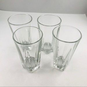 Libbey Duratuff Classic Clear Juice Glasses 6 Oz Pentagon Bottom Made USA 4 Set